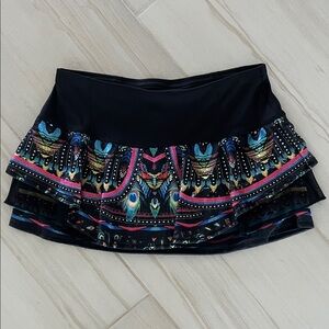 Lucky in Love Black and Multicolor 11” Tennis Skirt